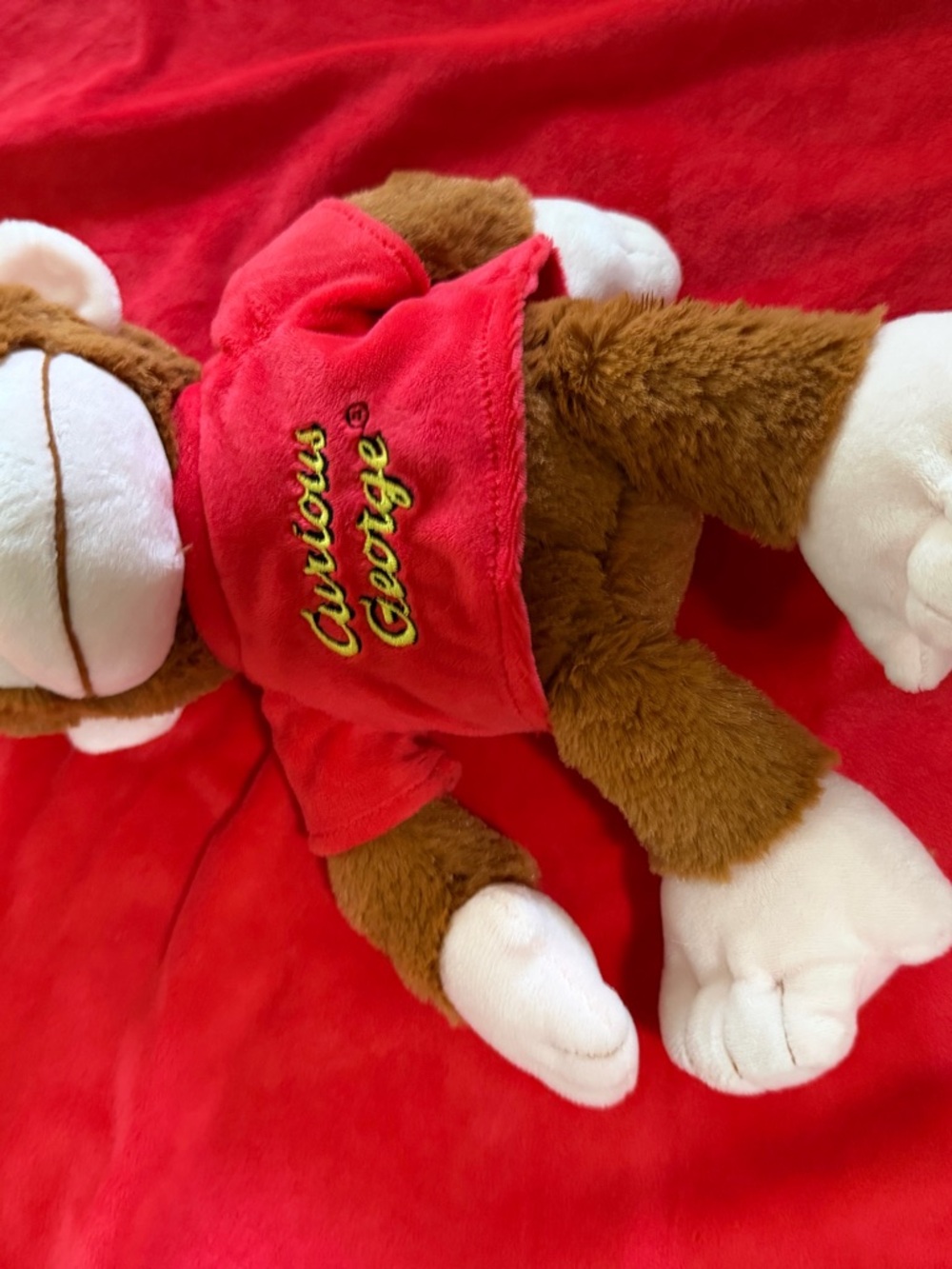 Curious George Plush Monkey with Red Shirt and small blanket - Picture 4 of 11